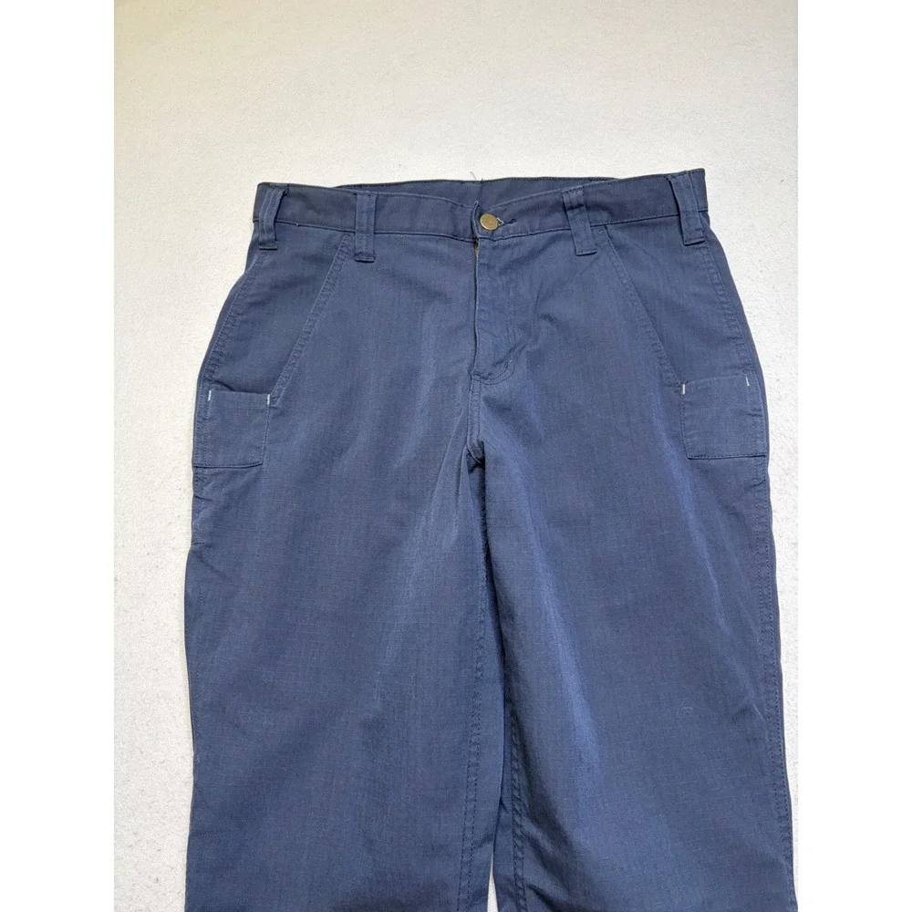 Carhartt Work Pants Women 29x30 Navy Blue Relaxed Fit Ripstop Utility 74533-20